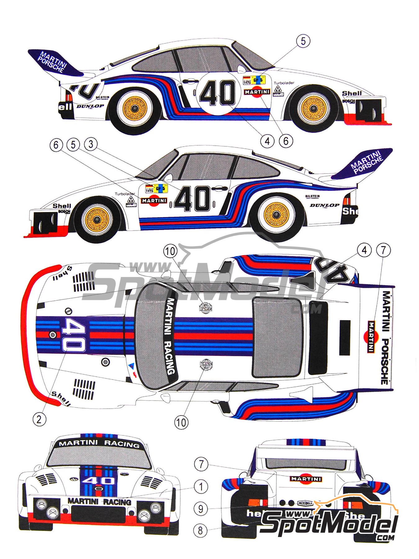 Reji Model 100: Marking / livery 1/20 scale - Porsche 935 Turbo